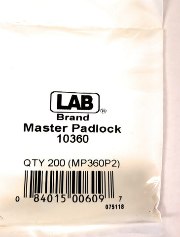 LAB 10360 Master Padlock #0 Bottom Pins 200 Pack