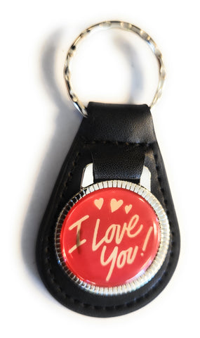 I Love You Leather Fob Key Ring