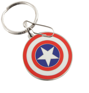 Plasticolor 004339R01 Captain America Shield Enamel Metal Key Chain