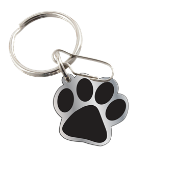 Plasticolor 004479R01 Dog Paw Enamel Metal Key Chain