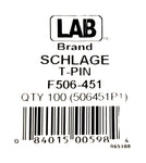 LAB F506-451 Schlage F Series T Style Top Pins 100 Pack