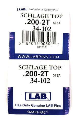 LAB 34-102 Schlage #2 Top Pins 100 Pack
