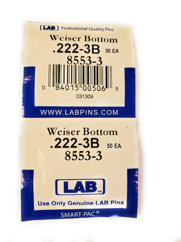 LAB 8553-3 Weiser #3 Bottom Pins 100 Pack