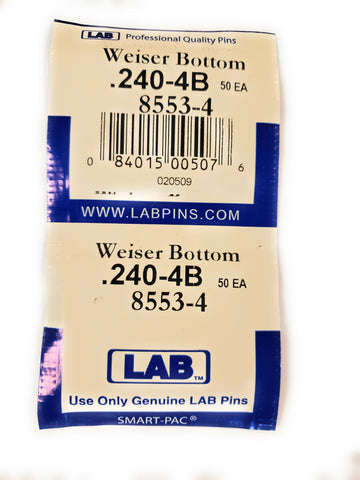 LAB 8553-4 Weiser #4 Bottom Pins 100 Pack