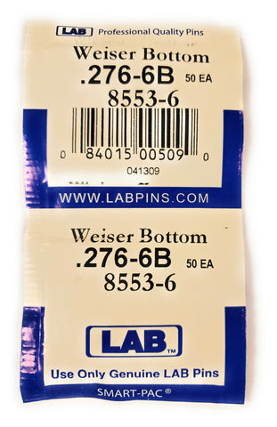 LAB 8553-6 Weiser #6 Bottom Pins 100 Pack
