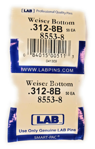 LAB 8553-8 Weiser #8 Bottom Pins 100 Pack