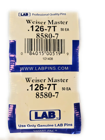 LAB 8580-7 Weiser #7 Master Pins 100 Pack