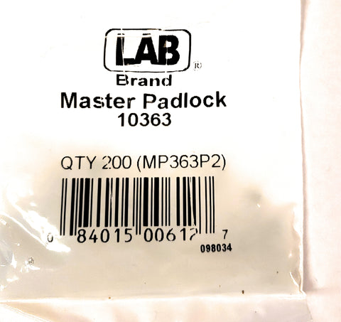 LAB 10363 Master Padlock #3 Bottom Pins 200 Pack