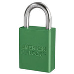 American A1105GRN Green 1 1/2" Wide Aluminum Safety Padlock