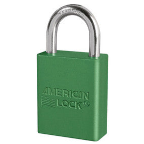 American A1105GRN Green 1 1/2" Wide Aluminum Safety Padlock
