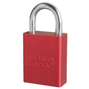American A1105RED Red 1 1/2" Wide Aluminum Safety Padlock